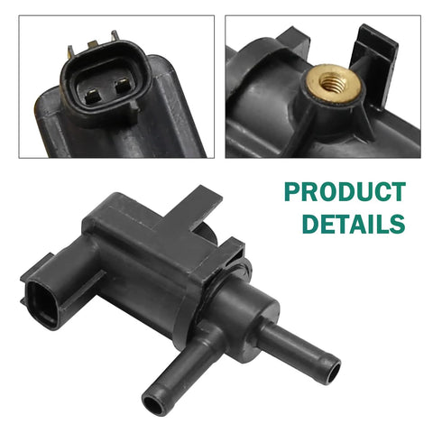 Polcatay black vacuum switch valve with 2-pin connector and brass threaded port; high-temperature automotive part