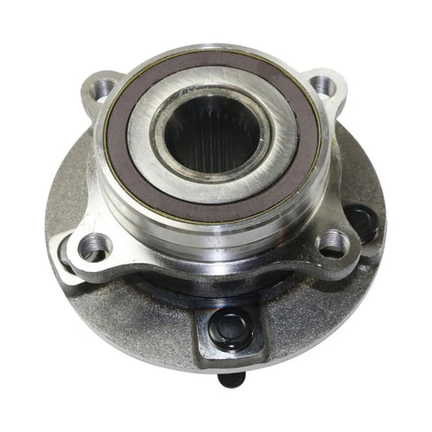 Beefed Up Front Wheel Hubs For Mitsubishi Lancer 2008 To 2015 Pair With 5 Lugs And Ball Bearing Five By Four Point Five Inches Bolt Pattern Replacement MR594979, close-up view.