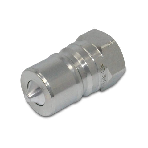 Hydraulic quick-disconnect coupling, 3/4-in NPT ISO 7241-B, metal body.