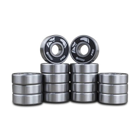 Bont Pro Racing 608 skate bearings, 16-pack, steel with black shields