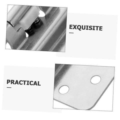 Close-up of 8 Pack Heavy Duty Self Closing Inset Cabinet Hinges for kitchen cabinets showing metal finish and mounting holes.