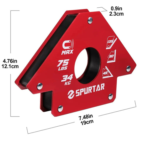 Heavy Duty Welding Magnets 6 Pack With 75 Lb Each, Magnetic Clamps And Holders For Hands Free Welding, Strong Ferrous Metal Positioning Tools, Angles At 45 90 And 135 Degrees, Spurtar