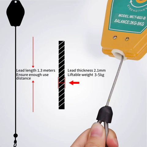 Retractable Spring Balancer Kit For Tools Adjustable 2.2 To 11 Lbs Load Bearing Balancer Heavy Duty Tool Holder