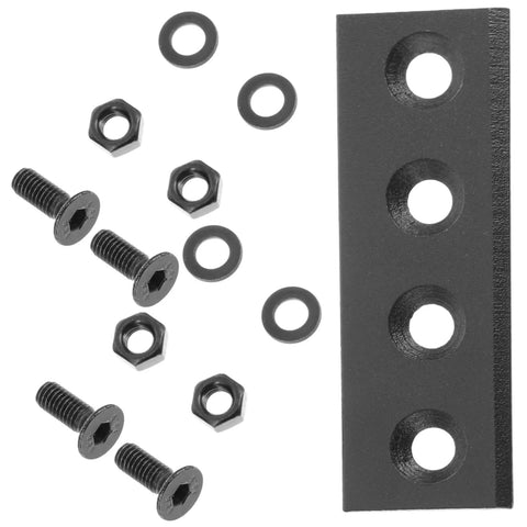 Black Barn Door Hardware Track Connecting Set With Metal Joint Plate Connector For Heavy Duty Rail Attachment Flat Fixing Plate