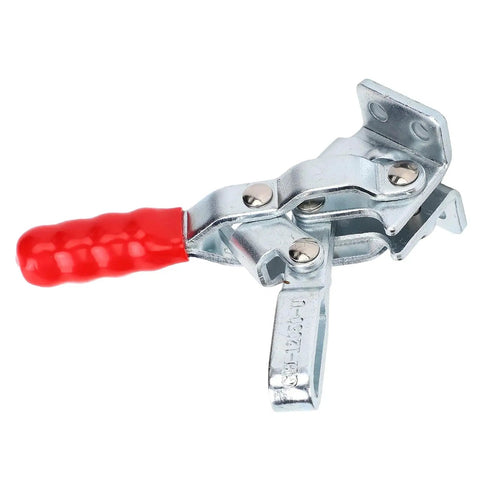Beefy Quick Release Toggle Clamp For Welding, Woodworking And Metalworking Projects with red handle, side view