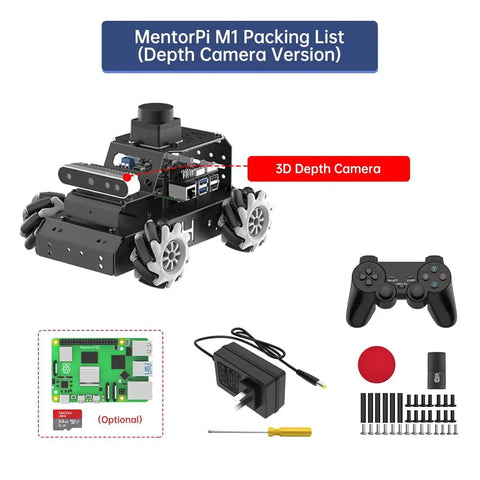 AI Robot Car Kit With ChatGPT Powered Large AI Models And 3D Depth Camera For Mecanum Wheel Chassis Lidar SLAM Mapping