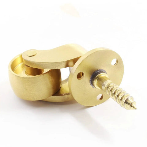 Close-up of a brass caster with screw base, part of the 4 Pcs Universal Stem Casters Brass Castor Heavy Duty 360 Degree Rotation Swivel Wheels