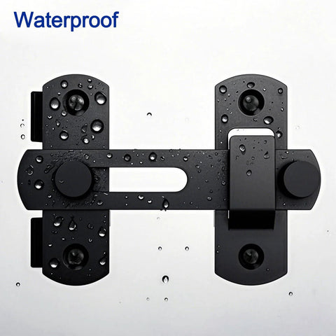 Heavy Duty Barn Door Lock With 180 Degree Flip Latch For Privacy And Child Safety, shown wet to highlight waterproof feature