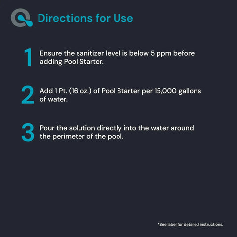 Easy Breezy Pool Opening Kit With 16oz Enzyme Opener For Up To 15,000 Gallons directions for use, step-by-step instructions