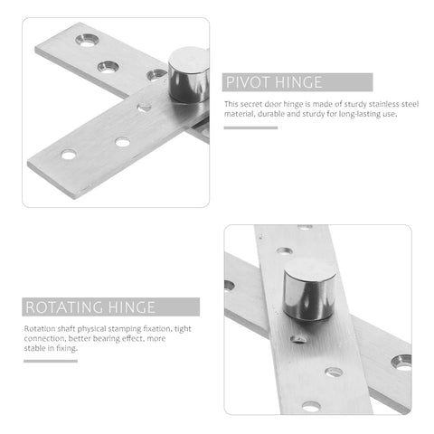 Four Piece 360 Degree Rotating Cabinet Hinge Set For Hidden Doors And Secret Rooms, Central Pivot Hinge, Stainless Steel Core