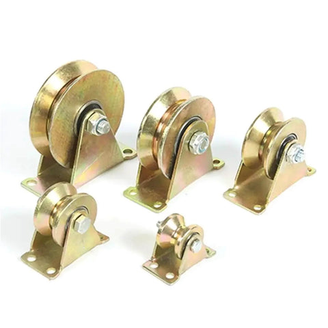 V Groove Wheel Set 4Pcs Stainless Steel Sliding Door Rollers For Smooth Quiet Track Motion And Closet Doors 30mm U Type Track Wheels Low Friction Bearing Pulley System shown in various sizes