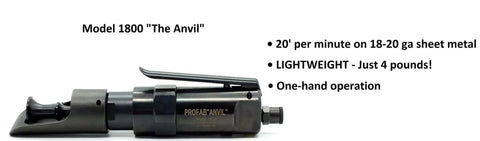 Lock Air Hammer Anvil Model 1800 for HVAC, shown with lightweight design and one-hand operation capability.