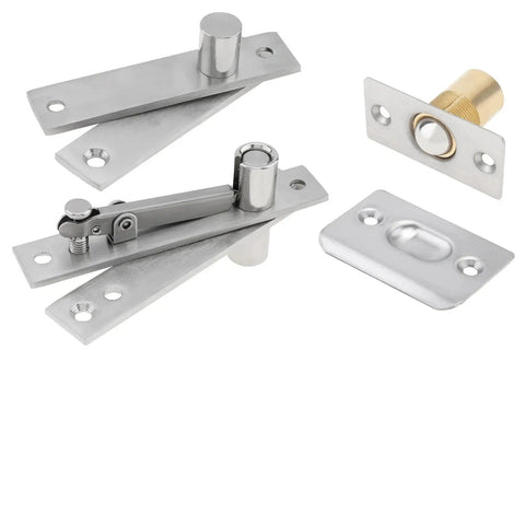 Heavy Duty Stainless Steel Pivot Hinge Set For Secret Doors Swing Doors And Wood Doors With Ball Catch 360 Degree Rotation Built To Last Door Hardware For DIY Home Improvement