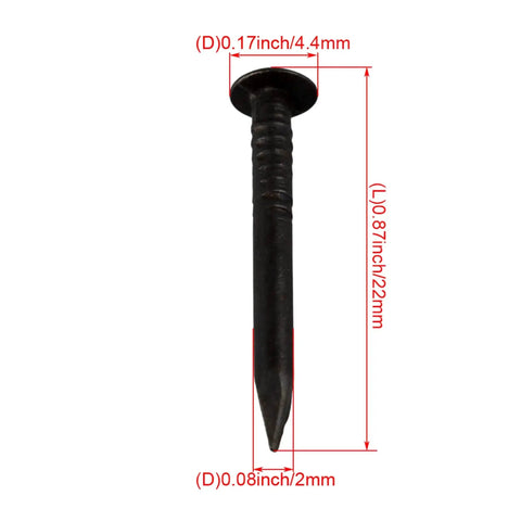 Black Copper Round Head Wood Nail 22mm Long, 2mm Shank, 4.4mm Head, Antique Copper Decorative Nails for Furniture