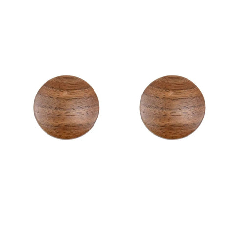 10 Pack Round Walnut Wood Cabinet Knobs With Screws 1.57 Inch Diameter crafted from solid walnut with smooth natural finish