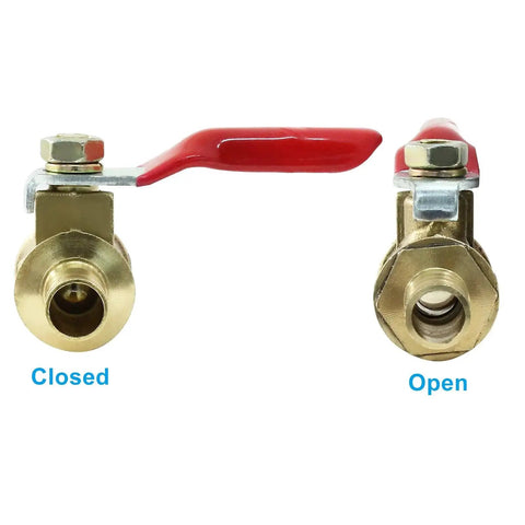 4 Pack Five Sixteenth Inch Hose Barb Brass Ball Valves Kit With Clamps For Water Air Fuel High Pressure Open and Closed
