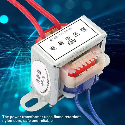 AC To AC Isolation Power Transformer, 220V Input To 12V Output, 50Hz, 2W, Single Phase EI Core, Vacuum Impregnated