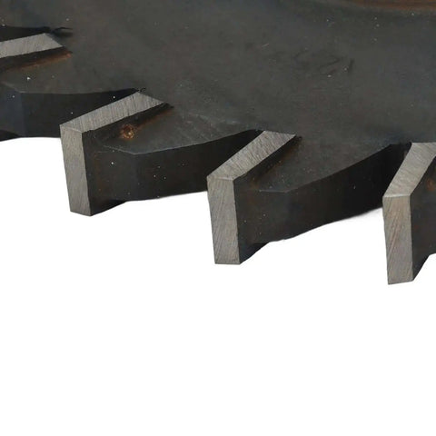Close-up of gear cutter disk with involute tooth profile for metalworking, made from high-speed steel, showing smooth edges.