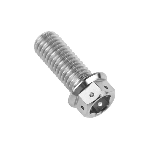 Heavy Duty Titanium Flange Hex Head Bolts M8x25mm Pack Of 4 For Automotive Motorbike And Machinery 6AL4V Grade 5 Titanium Alloy Side View