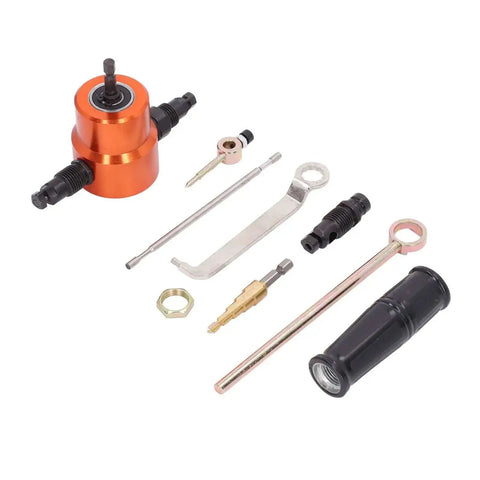 360 Degree Double Head Cutter Attachment For Sheet Metal Cutting And Drilling Electric Nibbler Tool YT 160AS kit components