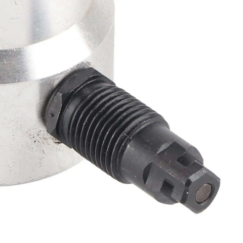 Close-up of Double Head Sheet Metal Nibbler Cutter Drill Attachment showing adjustable head and tool steel blade
