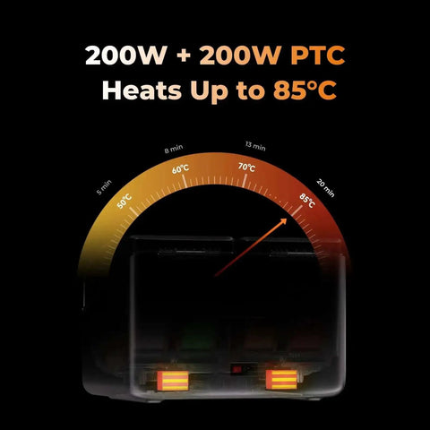 Temperature gauge of Upgraded Filament Dryer For Four Spools With Space Pi X4 Filament Storage Box And Dual Independent Heating Chambers Up To 85C