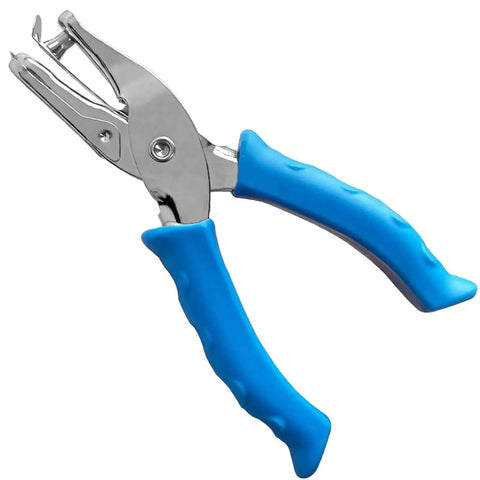 1/4 Inch Hole Puncher For Crafts, Super Handy One Hole Punch Tool with Blue Soft Grip, handheld and kid friendly for paper crafts