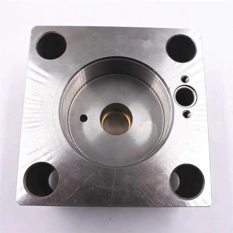 Top view of metal 60K Waterjet Intensifier End Bell Assembly Right For Water Jet Cutting Machine Pump 007303-1 TL-001008-1 Spare Part