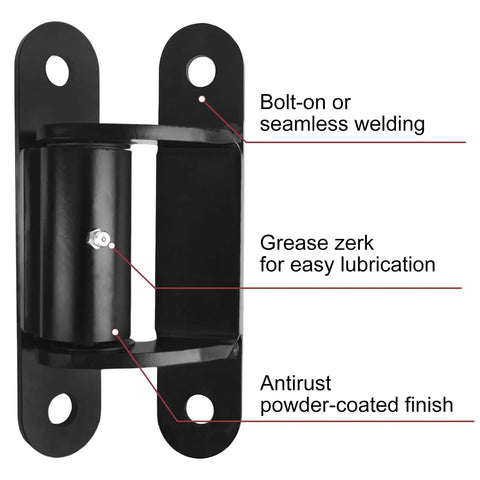 Heavy Duty 7 Inch Gate Hinges 2062P 1100Lb Capacity for Driveways Fences and Barn Doors Bolt On or Weld On Black Finish