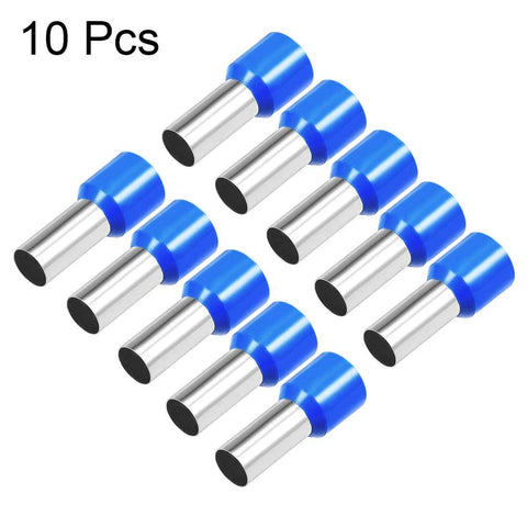 Blue Copper AWG4 Wire Ferrules Insulated Terminal Ends VE25-16 10Pcs Crimp Connectors Kit displayed against white background