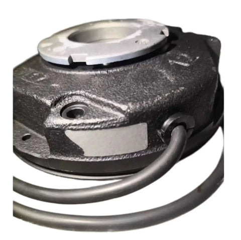 Industrial Magnetic Powder Clutch And Electromagnetic Brake BFK458-10E close-up showing durable casing and wiring.