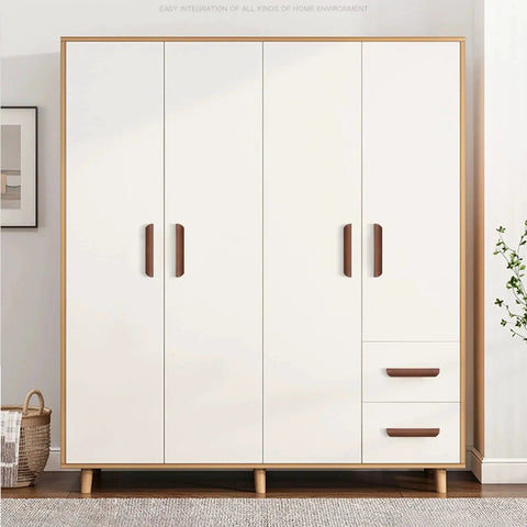 Wardrobe with Wooden Drawer Handles 4 Pack For Cabinet Cupboard Dresser And Wardrobe Drawers With 3.77 Inch Hole Distance