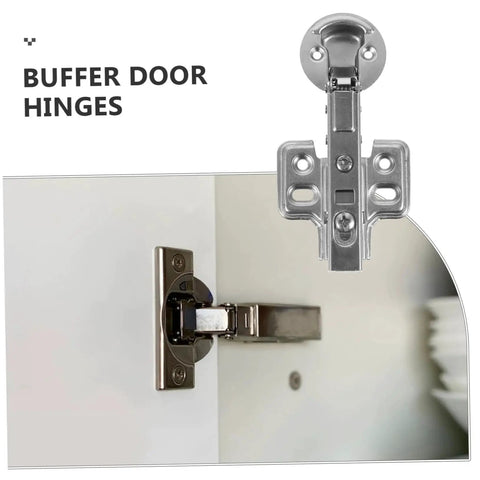Stainless Steel Cabinet Door Hinges With Hydraulic Buffer Soft Close For Kitchen Cabinets Heavy Duty 2 Pack Installed View