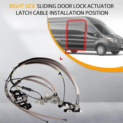 Ford Transit Right Side Sliding Door Lock Actuator Latch Cable Replacement for 2015 to 2017 Transit 150 250 350 350 HD and Thomas Transit Liner CK4Z61264A00B D