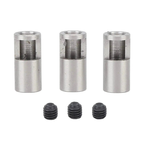 3 Pack Pinion Reducer Sleeve 8mm To 5mm Shaft Adapter For RC Cars Stainless Steel Fits M1.0 Mold And M1.5 Mold visible with set screws