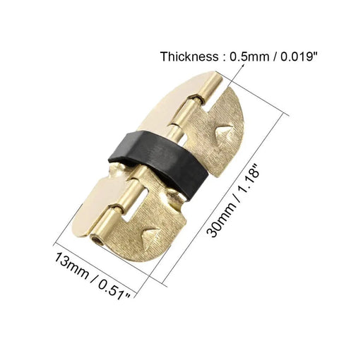 Spring Loaded Hinges For Small Boxes And Jewelry Cases 30mm Length 30 Pack, decorative 30x13mm hinge, iron material, uxcell