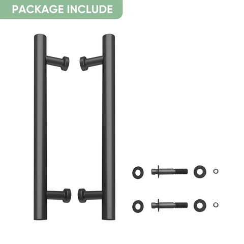 Matte Black Stainless Steel Barn Door Handles 16 Inch Heavy Duty Door Pull Set For Sliding Barn Doors And Pocket Doors