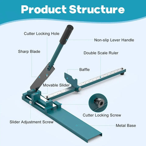 Open Slot PVC Wire Duct Cutter for trunking and cover cutting with adjustable 45°/90° angles, double scale ruler, pro tool for electricians.