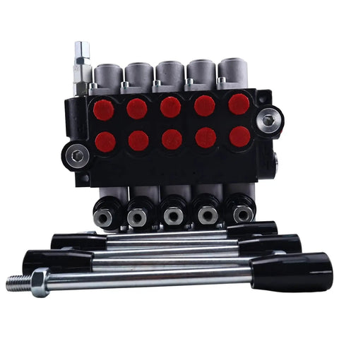 Five Spool Open Center Hydraulic Directional Valve 13 GPM 3600 PSI Double Acting With Spring Center Neutral For Tractors