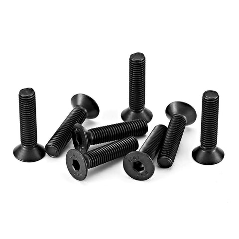 Flat Head Hex Socket Cap Screws Built For Tough Jobs 10mm Diameter 30mm Length M10 One Point Five Pitch Countersunk Bolts Ten Point Nine Grade Alloy Steel Black Oxide Finish Allen Hex Drive Fully Threaded Metric Machine Screws 10 Pack displayed.