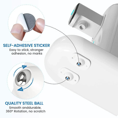 Self Adhesive Caster Wheels For Appliances showing close-up of self-adhesive sticker and steel ball design for 360-degree swivel.