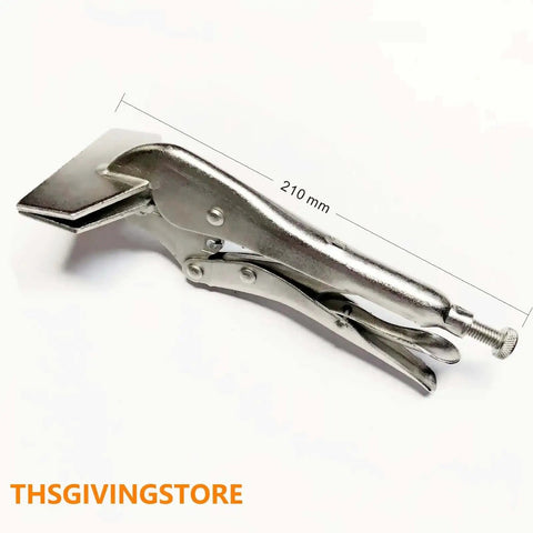 8-Inch Sheet Metal Bender Hand Seamer Locking Tool with Adjustable Flat Head and Vise Grip Clamps for Precise Edges
