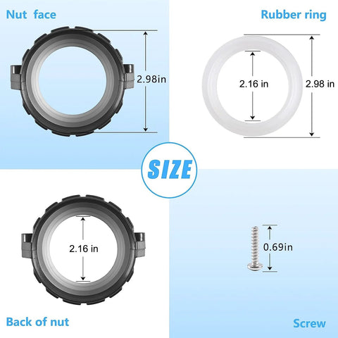 Fuoequl 2-inch hot tub split nut with rubber ring and screw for Balboa Gecko heater assembly
