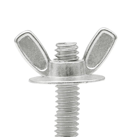 Close-up of zinc-plated washered wing nut from Quarter Inch Twenty Washered Wing Nut Set With Zinc Plating, 50 Pieces Xadnitu