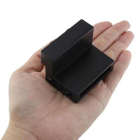 Barn Door Roller Stopper Hardware For Track 41x7mm Flat Rail Limit Stop, rust-resistant carbon steel, black finish, in hand