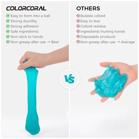 Comparison of ColorCoral Car Cleaning Gel For Vents And Interiors Universal Dust Cleaning Putty 160g with ordinary cleaning putty.