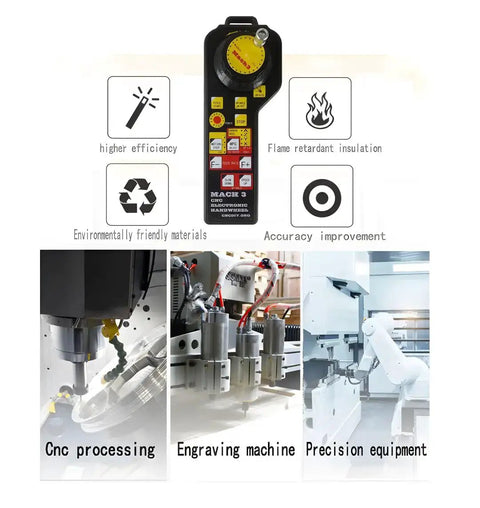 MPG Pendant CNC Controller For Mach3 With 4 Axis Handwheel And Emergency Stop MODBUS Protocol Manual Control in use settings