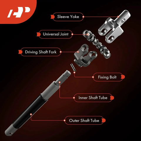 Exploded view of upper intermediate steering shaft components for GM Trucks SUVs Silverado Tahoe 1999 2007