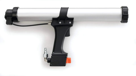 Applicator gun for Polyurethane Adhesive Sealant 560, Black 310 mL Cartridge, used for automotive and metal-to-plastic bonding projects.