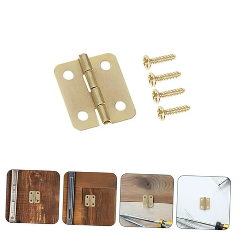 Miniature Iron Cabinet Hinges Set With 40 Pieces 270 Degree Round Corner Hinges For Jewelry Boxes And Wood Cases with screws